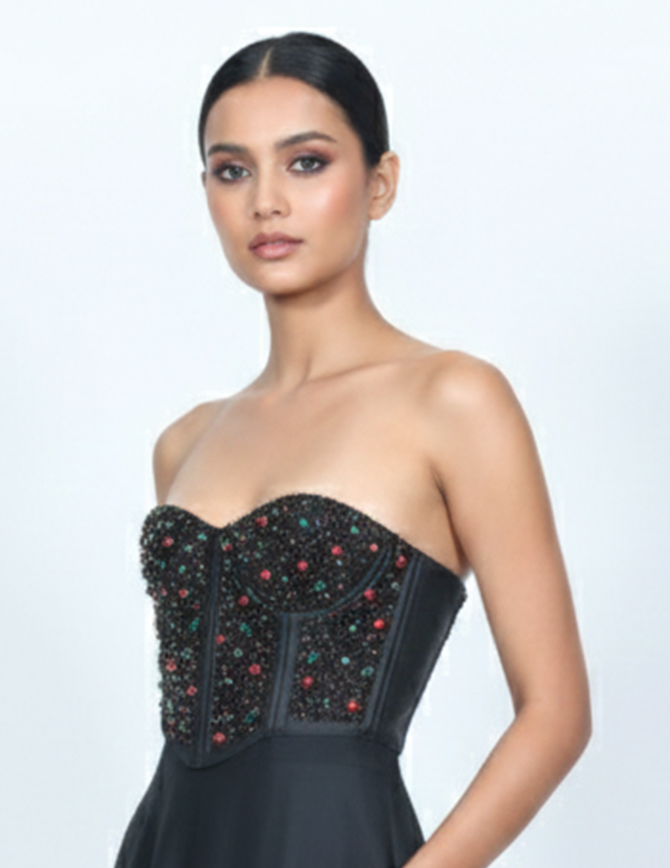 Elerra Jeweled Night Multi-Tonal Beaded Corset