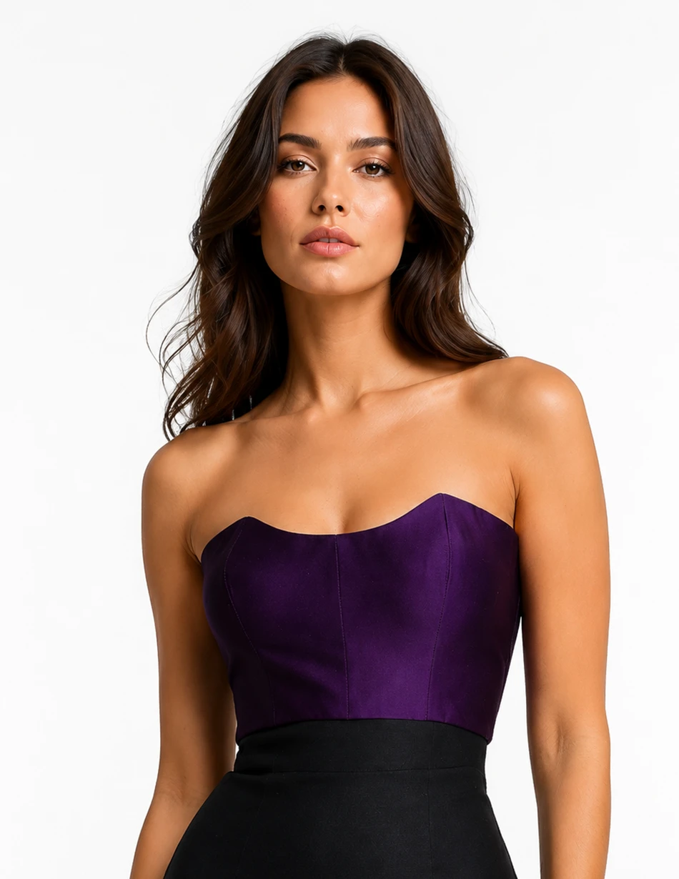 Elerra Evening Elegance Plum Structured Couture Top