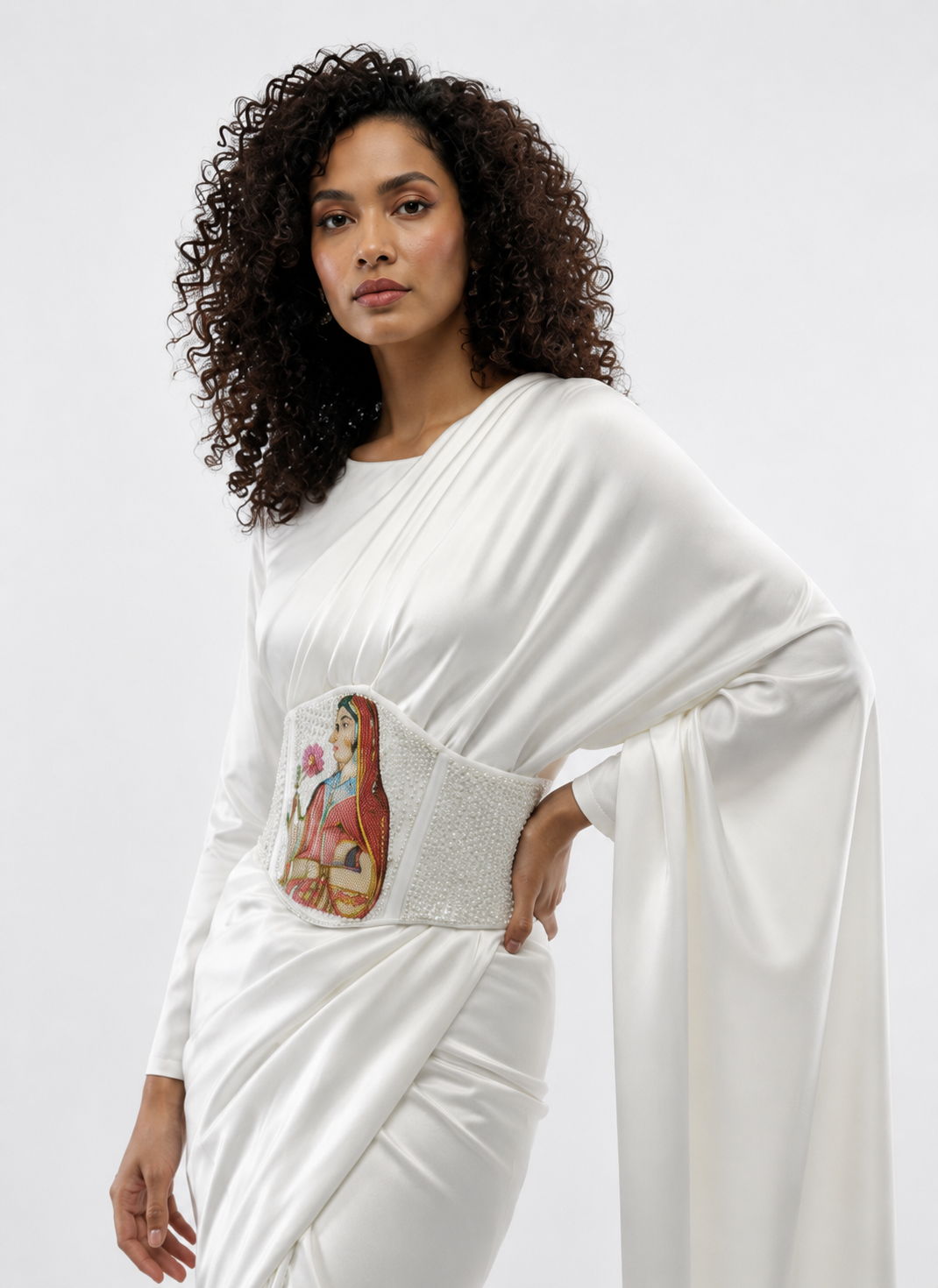 Elerra Eternal Essence Modal Satin Corset Top with Miniature Painting